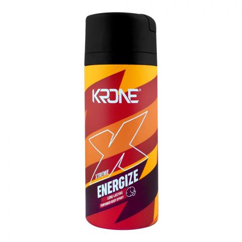 Krone Xtreme Energize Long Lasting Body Spray, For Men, 150ml