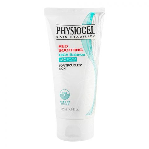 LG Science Physiogel Red Soothing Cica Balance + AC Foam Face Wash, For Oily Skin, 120ml