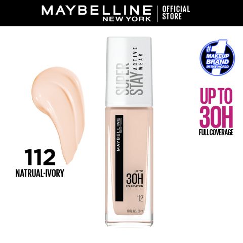 Maybelline New York SuperStay 30H Full Coverage Liquid Foundation, 30ml, 112 Natural Ivory