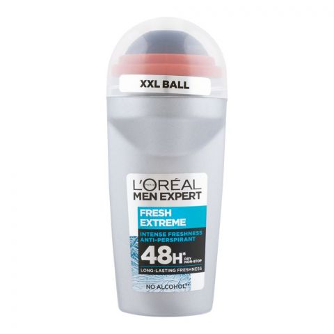 L'Oreal Paris Men Expert Fresh Extreme 48H Intense Freshness Anti-Perspirant XXL Roll On, For Men, 50ml