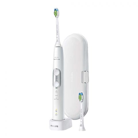 Philips Sonicare 6100 Rechargeable Sonic Toothbrush, White, HX6877/23