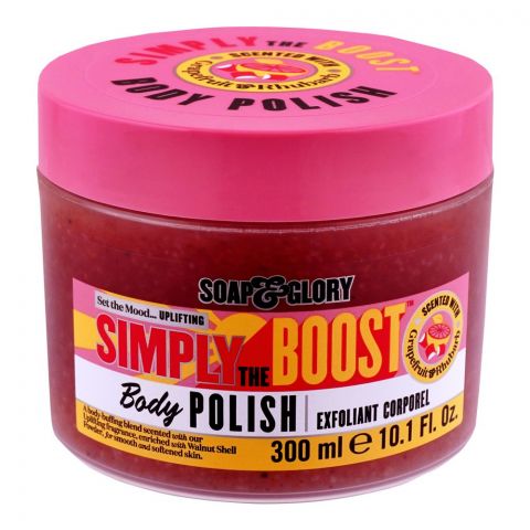 Soap & Glory Simply The Boost Body Polish, With Grape Fruit & Rhubarb, 300ml