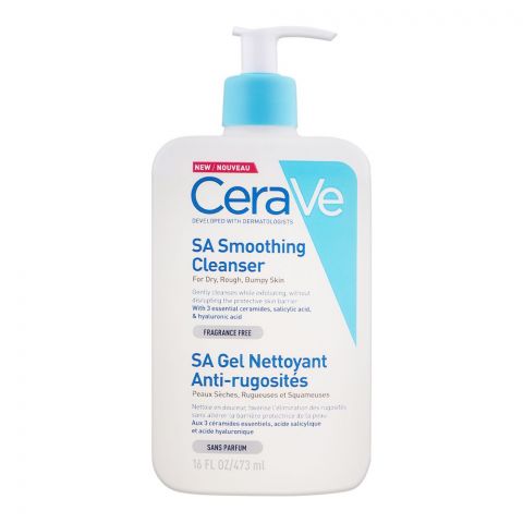 CeraVe Fragrance-Free SA Smoothing Cleanser Dry, For Rough Bumpy Skin, 473ml