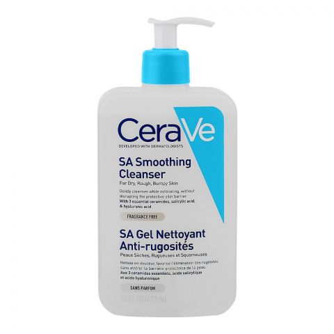 CeraVe Fragrance-Free SA Smoothing Cleanser Dry, For Rough Bumpy Skin, 473ml