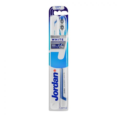 Jordan Expert Shiny White Soft Toothbrush, With Case