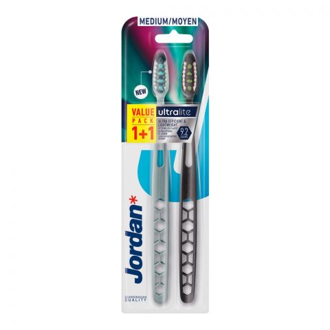 Jordan Ultralite Toothbrush, Medium, 2-Pack