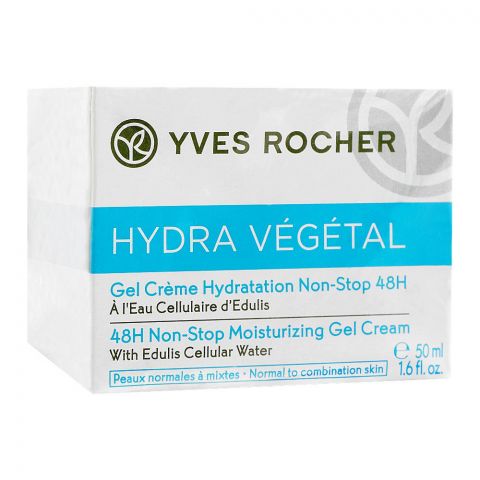Yves Rocher Hydra Vegetal 48H Non-Stop Moisturizing Gel Cream, Normal To Combination Skin, 50ml