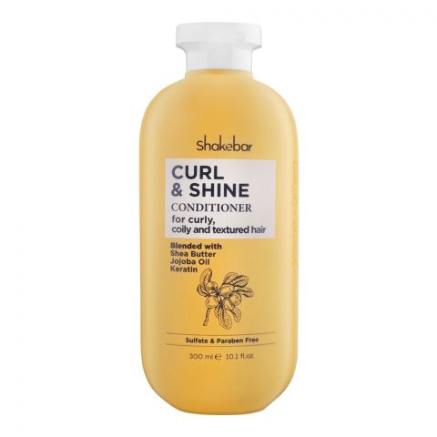 Shakebar Curl & Shine Sulfate & Paraben Free Conditioner, For Curly, Coily And Textured Hair, 300ml