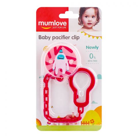 Mum Love Baby Pacifier Clip, Red, P3637