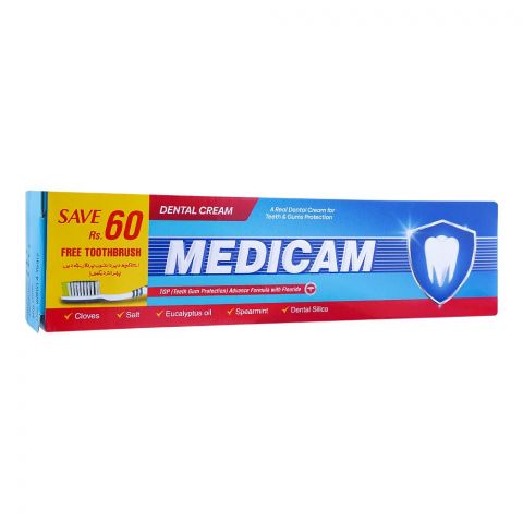 Medicam Dental Cream Brush Pack, 140g, Save Rs.60/-