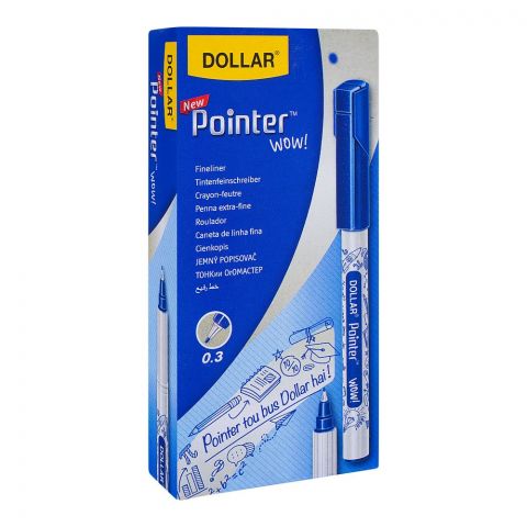 Dollar Fine Liner Pointer Wow! Metal Jacket F 0.3 10-Pack, Blue, FL PTW03