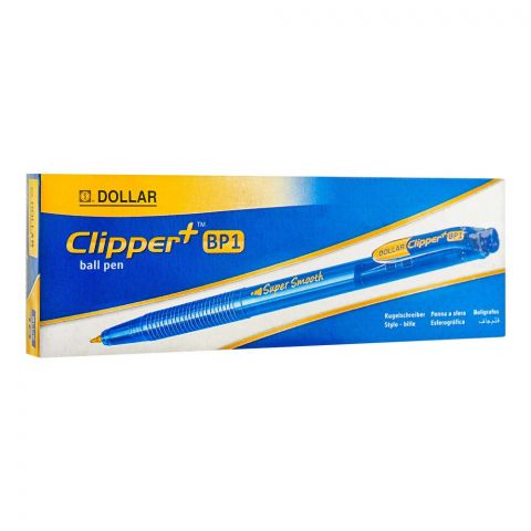 Dollar Clipper+BP1 Super Smooth Ball Pen F 0.8, Blue, 10-Pack, BPCL5