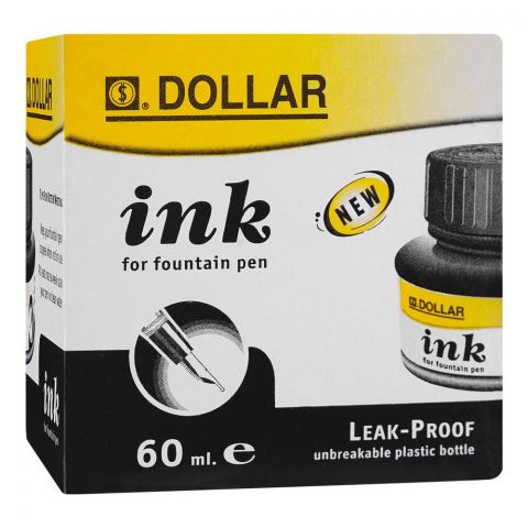Dollar Ink For Fountain Pen Black, 60ml, PP60