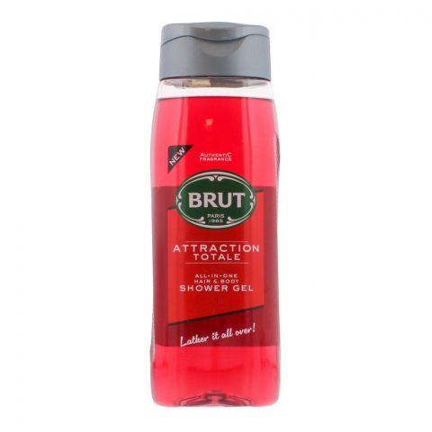 Brut Attraction Totale All-In-One Hair & Body Shower Gel, 500ml