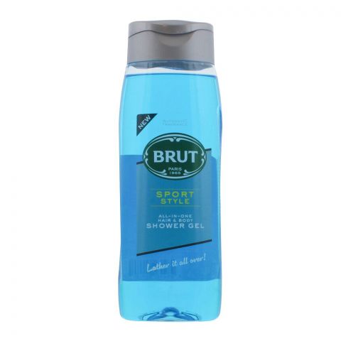 Brut Sport Style All-In-One Hair & Body Shower Gel, 500ml