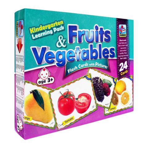 Jr. Learners Flash Card With Pictures Large Fruits & Vegetables, For 3+ Years, 228-2409