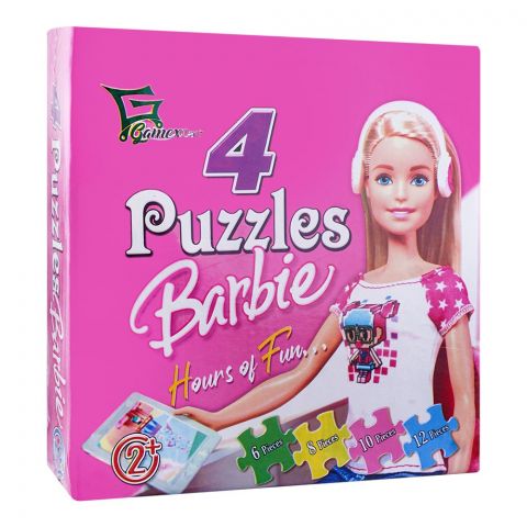 Gamex Cart 4 Puzzles Barbie, For 2+ Years, 414-8501