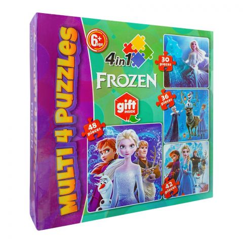 Gamex Cart Multi 4 Puzzles 4-In-1 Frozen, For 6+ Years, 437-8402-2331