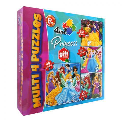 Gamex Cart Multi 4 Puzzles 4-In-1 Princess, For 6+ Years, 437-8404-2331