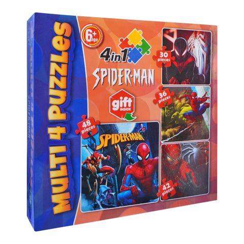 Gamex Cart Multi 4 Puzzles 4-In-1 Spider-Man, 437-8406-2331