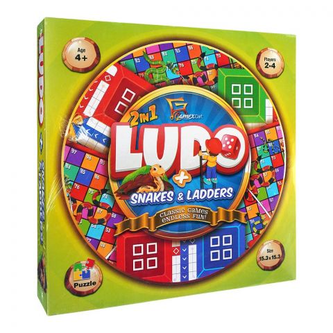 Gamex Cart 2-In-1 Ludo & Snakes n Ladders, For 4+ Years, L 443-7052