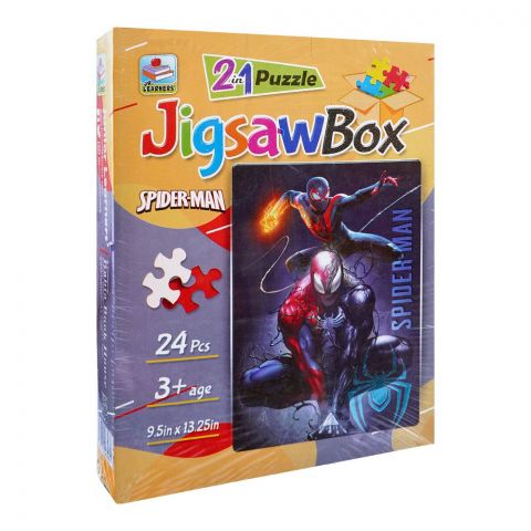 Jr. Learners Jigsaw Puzzle Box 2-In-1 Spiderman, For 3+ Years, 444-8303