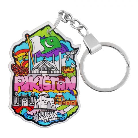 Star Shine Truck Art Pakistan Keychain, Multi-Color
