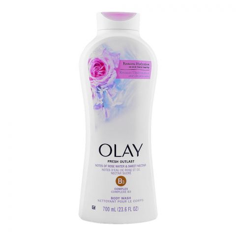 Olay Fresh Outlast Notes Of Rose Water & Sweet Nectar B3 Complex Body Wash, 700ml