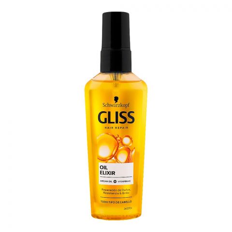 Schwarzkopf Gliss Hair Repair Oil Elixir Argan Oil + Vitamin E Serum, 75ml