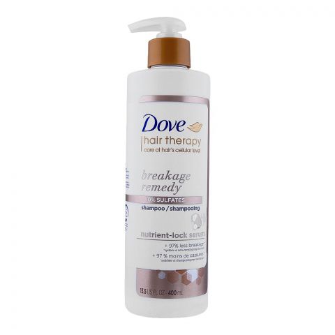 Dove Hair Therapy Breakage Remedy 0% Sulfates Nutrient-Lock Serum Shampoo, 400ml