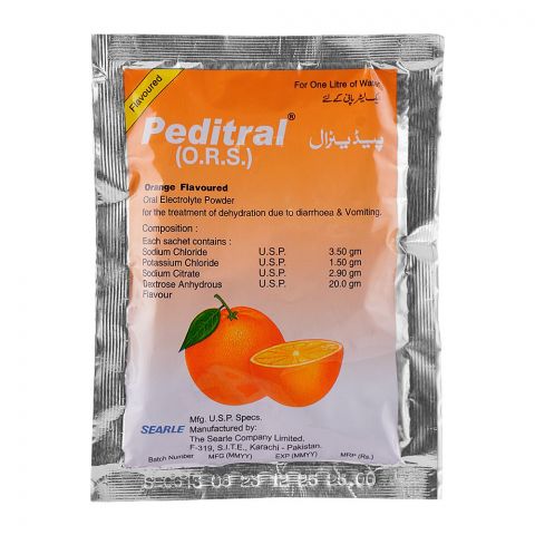 Searle Peditral ORS Orange Flavor Sachet