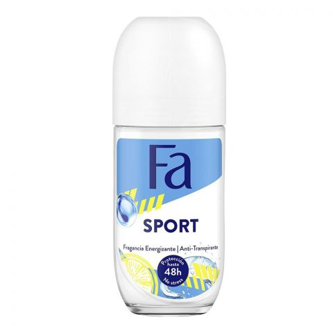 Fa 48 Hours Protection Sport Energizing Fragrance Anti-Transparent Roll On, For Women, 50ml