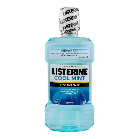 Listerine Cool Mint Less Intense Mouth Wash, 750ml