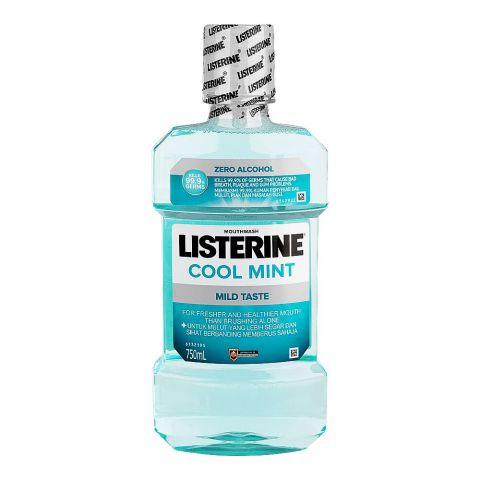 Listerine Cool Mint Less Intense Mouth Wash, 750ml