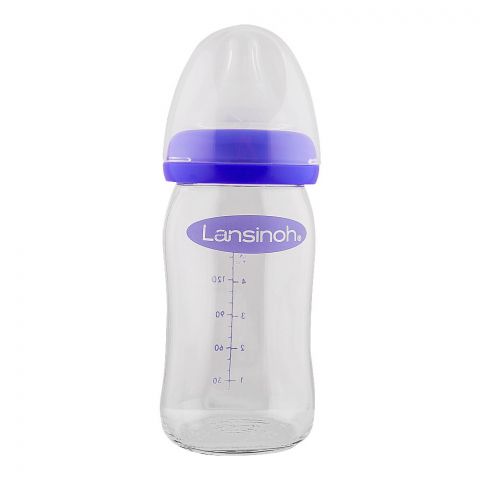 Lansinoh Glass Feeding Bottle With Natural Wave Teat, BT77240OCT0321, 160ml