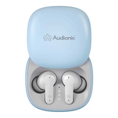 Audionic Quad Mic ENC Environmental Noise Cancellation Earbuds, Blue, Airbud-550