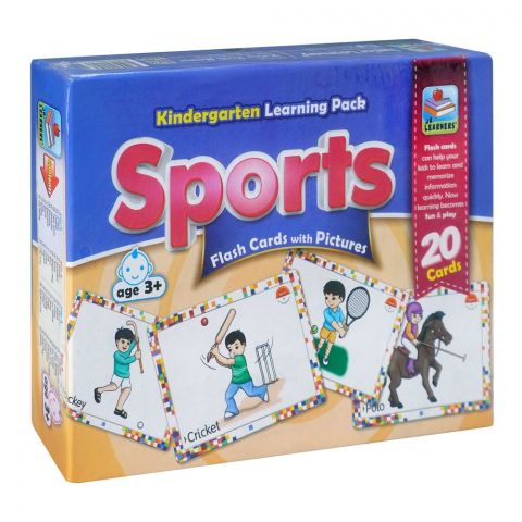 Jr. Learners Flash Cards With Pictures Sports, Large 7 x 9.5 Inches, For 3+ Years, 228-2419