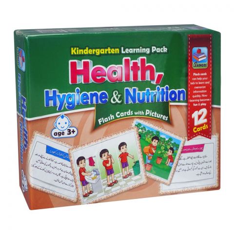 Jr. Learners Flash Cards With Pictures Health/Hygiene & Nutrition, Large 7 x 9.5 Inches, For 3+ Years, 228-2420