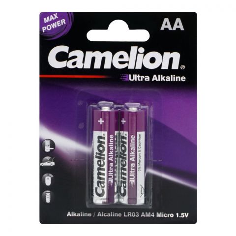 Camelion Ultra Alkaline AAA-2 Batteries, LR03-BP2UT