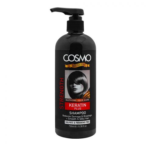 Cosmo Beaute Strength Keratin Plus Shampoo, Reduces Damage & Breakage, 750ml