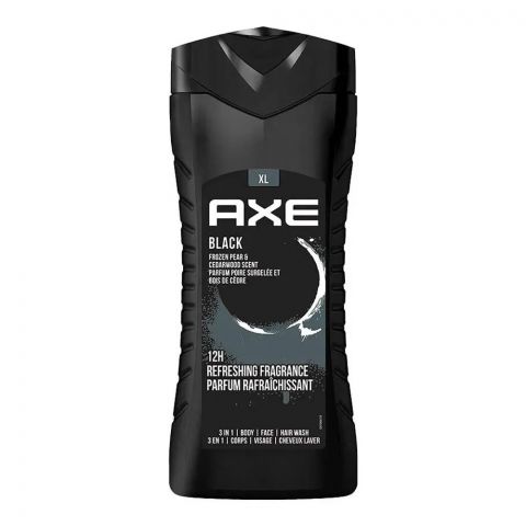 Axe Black Frozen Pear & Cedar Wood Scent 3-In-1 Body, Face & Hair Wash, 400ml