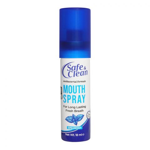 Safe & Clean Anti-Bacterial Formula Spearmint Mouth Spray, 18ml