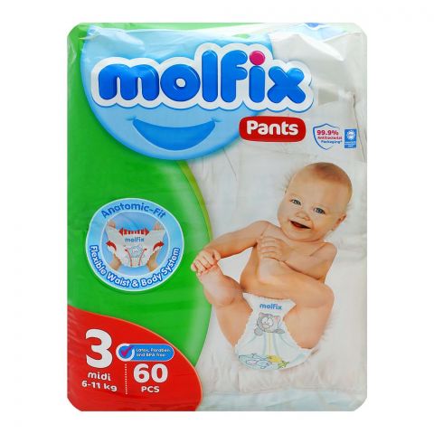 Molfix Pants No. 3 Midi, 6-11 KG, 60-Pack