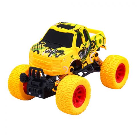 Rabia Toys Pull Back Off Road Climbing Four Wheel Car, Yellow, ORC060