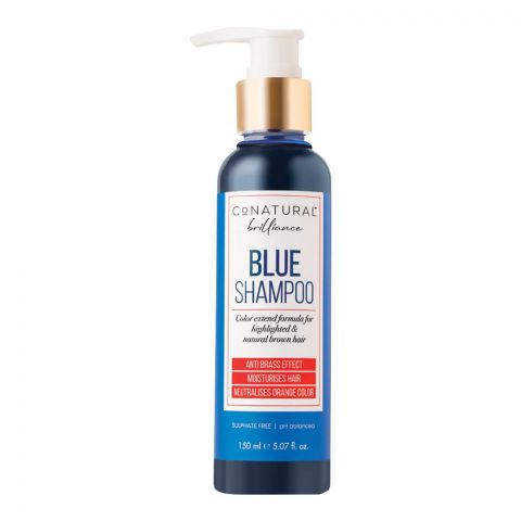 CoNatural Brilliance Blue Shampoo, For Natural Brown Hair, 150ml