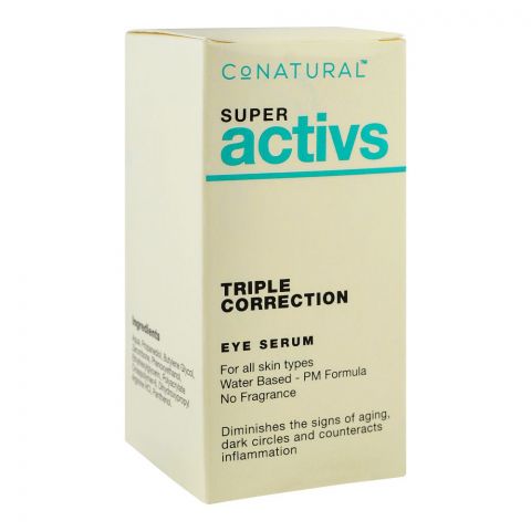 CoNatural Super Activs Triple Correction Eye Serum, For All Skin Types, 10ml