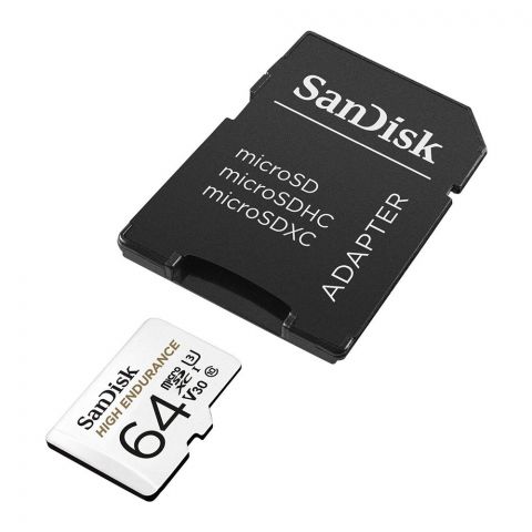 Sandisk 64GB High Endurance Micro SDXC Card With Adapter, 100MB/s