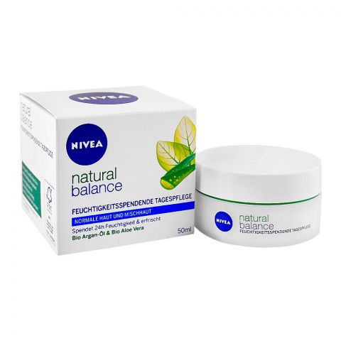 Nivea Natural Balance Bio Argan Oil & Aloe Vera Moisturizing Day Care, 50ml