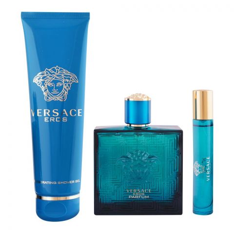 Versace Eros Set, Parfum 100ml + Parfum 10ml + Invigorating Shower Gel, 150ml
