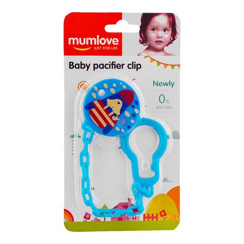 Mum Love Baby Pacifier Clip, Blue, P3637
